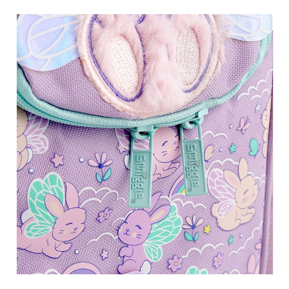 Smiggle Bunny Fairy Insulated Lunch Bag 11 Inch with Personalised Name Panel & Adjustable Shoulder Strap – Purple