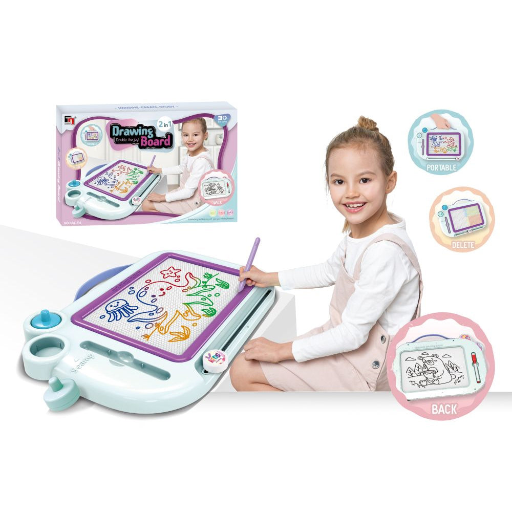 2-in-1 Kids Drawing Board – Magnetic Doodle Board with Eraser & Stylus Pen (3+ Years)