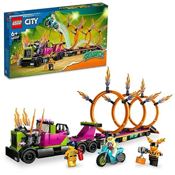 LEGO 60357 Stunt Truck & Ring of Fire Challenge Building Toy Set (479 Pieces) - Jaiman Toys