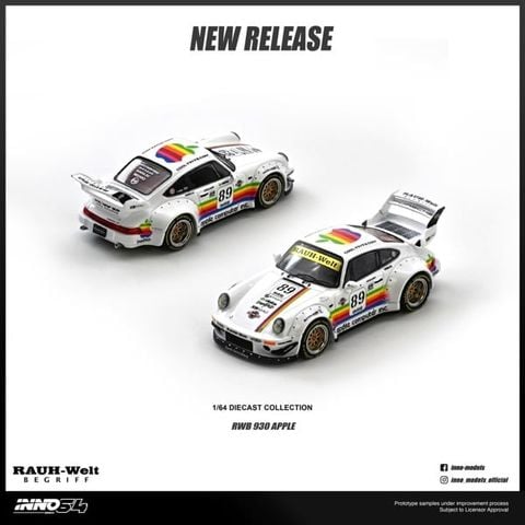 My Model Collect 1:64 Porsche RWB 964 White Apple Edition with Figure Diecast Model Car