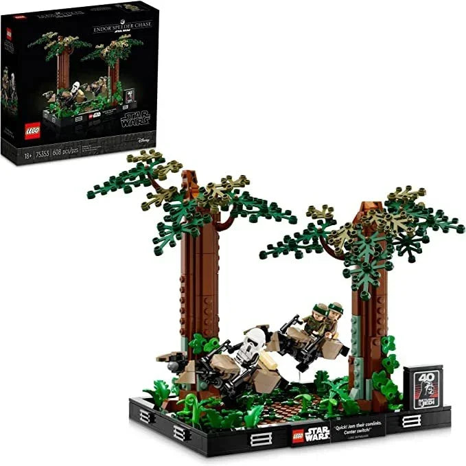 LEGO Star Wars Endor Speeder Chase Diorama 75353 Home Décor Building Set for Adults, May The 4th Collectible with Luke Skywalker and Princess Leia Minifigures, Fun Birthday Gift for Star Wars Fans - Jaiman Toys