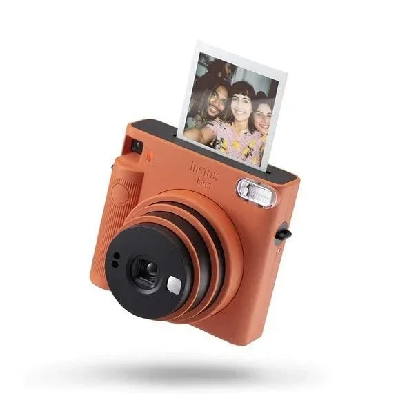Fujifilm Instax Square SQ1 Instant Camera + 10 Square Film Shots + Canvas Tote Bag + Photo Hanging Set + Fridge Megnet Set + Photo Stickers Set - Terracotta Orange - Jaiman Toys