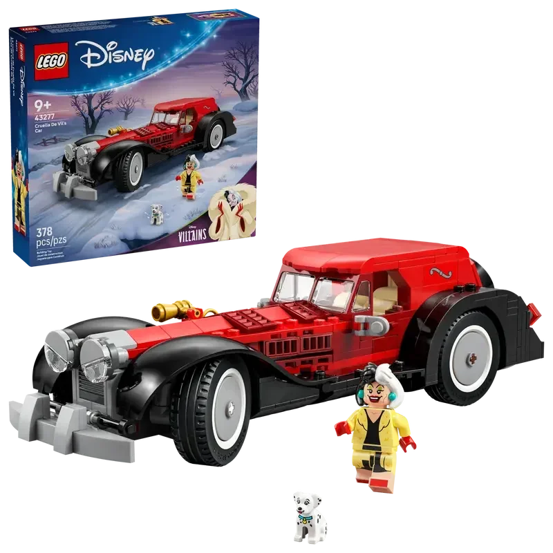 LEGO Disney 43277 Cruella de Vils Car Building Toy, 378 Pieces, Villains Collection, Ages 9+ - Jaiman Toys