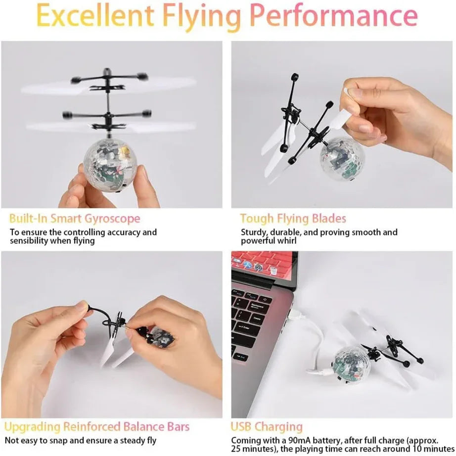 Flying Ball Hand Sensor Toy with LED Lights | Interactive Hover Ball for Kids