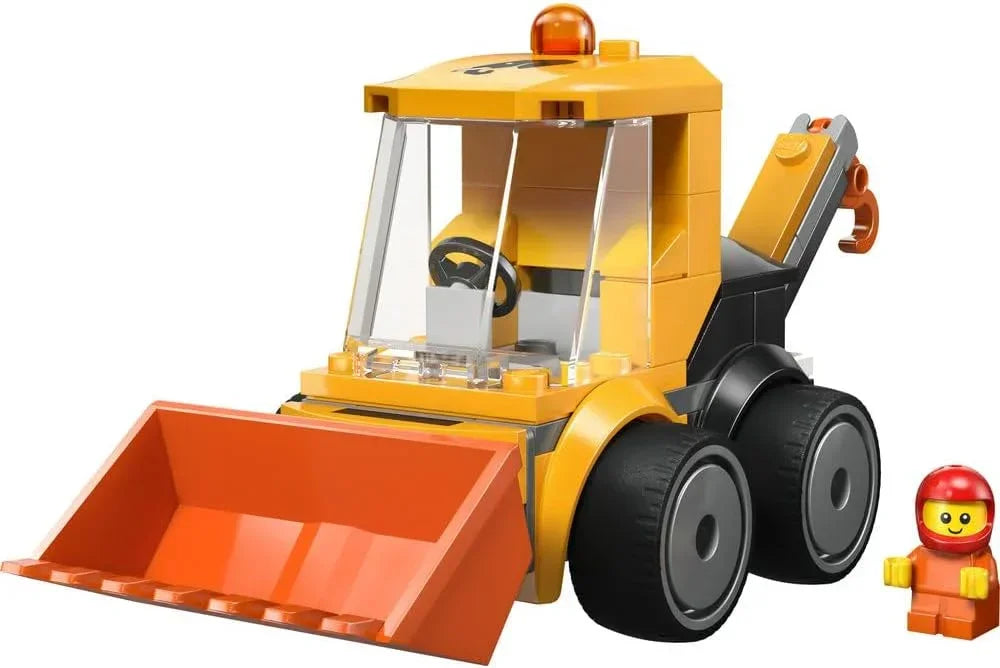 LEGO City 60483 Rides – Construction Loader Toy - Excavator Building Set w/a Worker Junior Minifigure - Party Bag Fillers - Small Collectible Gift for 5+ Year Old Boys