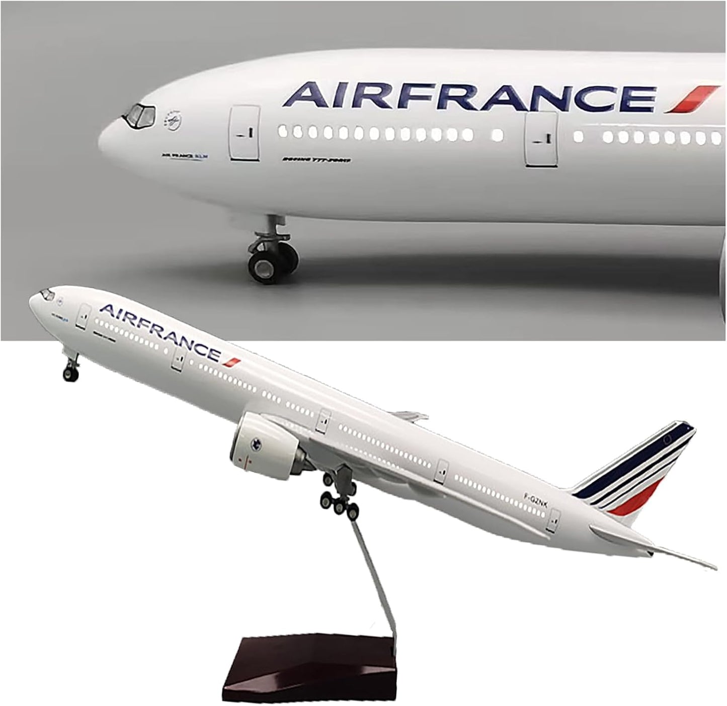 Diecast Aeroplane Display Model with Light : (1:130 Scale Model (Boeing B747 Air France)), White