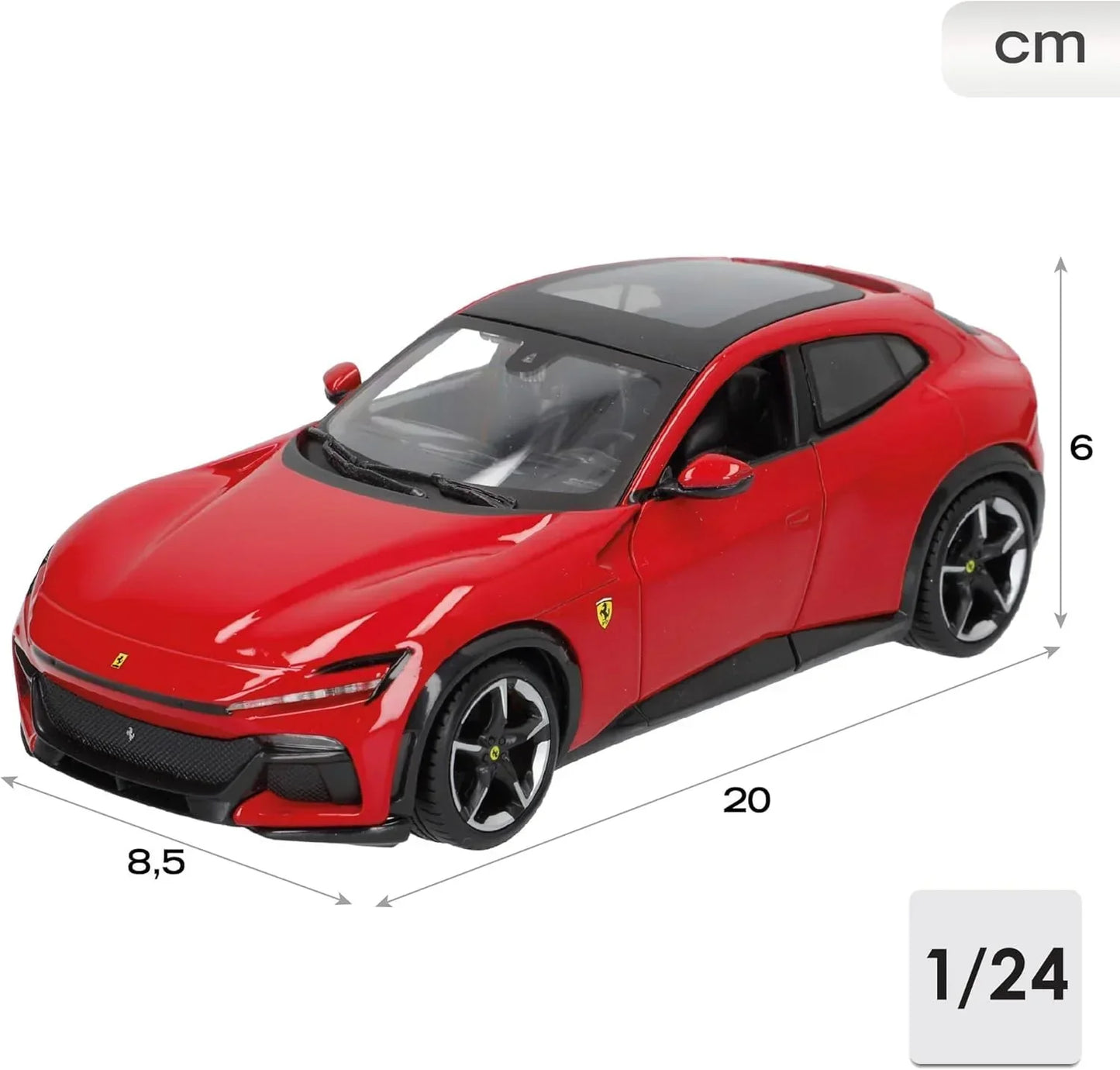 Bburago 1:24 Ferrari Purosangue Red | Licensed SUV Scale Model Car Collectible