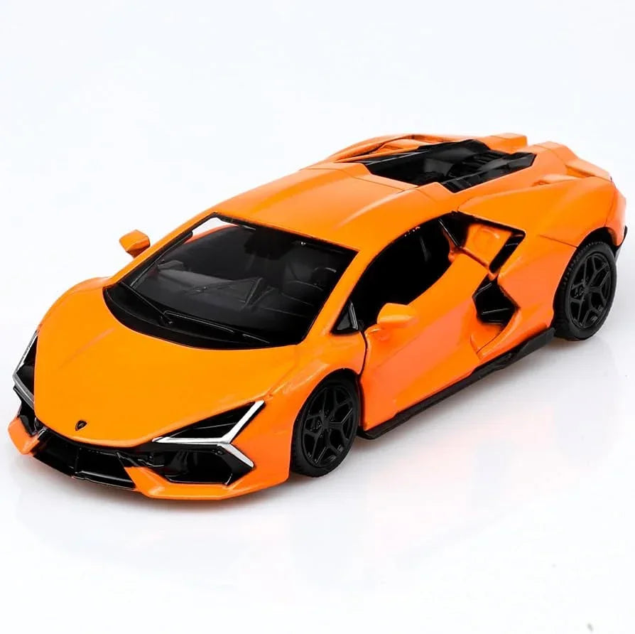 RMZ City Lamborghini Revuelto 1:36 Die-Cast Supercar | Pull Back & Go | Openable Doors | Orange / Green
