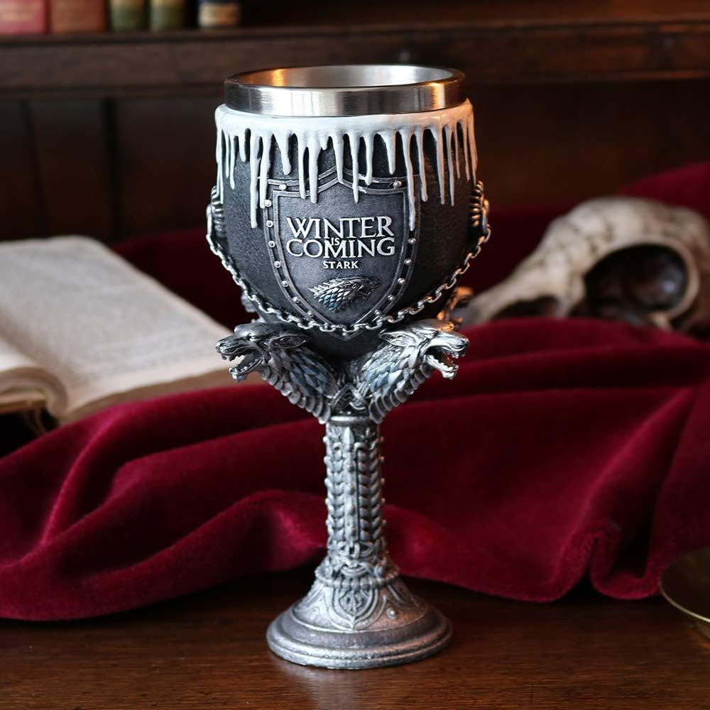 Game of Thrones Winter Is Coming Stark Goblet Chalice | 17 cm Fantasy Collectible Drinkware