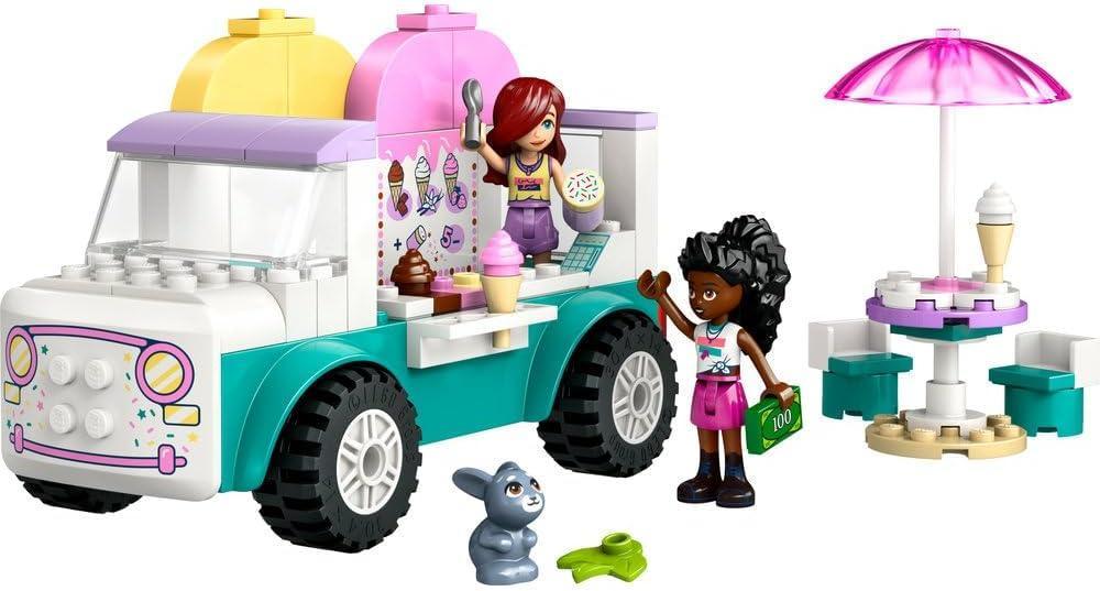 LEGO Friends 42644 Heartlake City Ice Cream Van Toy, Pretend-Play Food Set, Building Kit for Preschool Kids, Creative Role Play for Girls and Boys and Aged 4 and Over, 2 Minidolls and a Bunny Figure