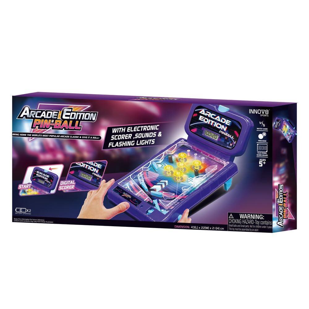Innov8 Electronic Pin Ball Game, LED Scoreboard, Sound Effects, Tabletop Family Game - Jaiman Toys