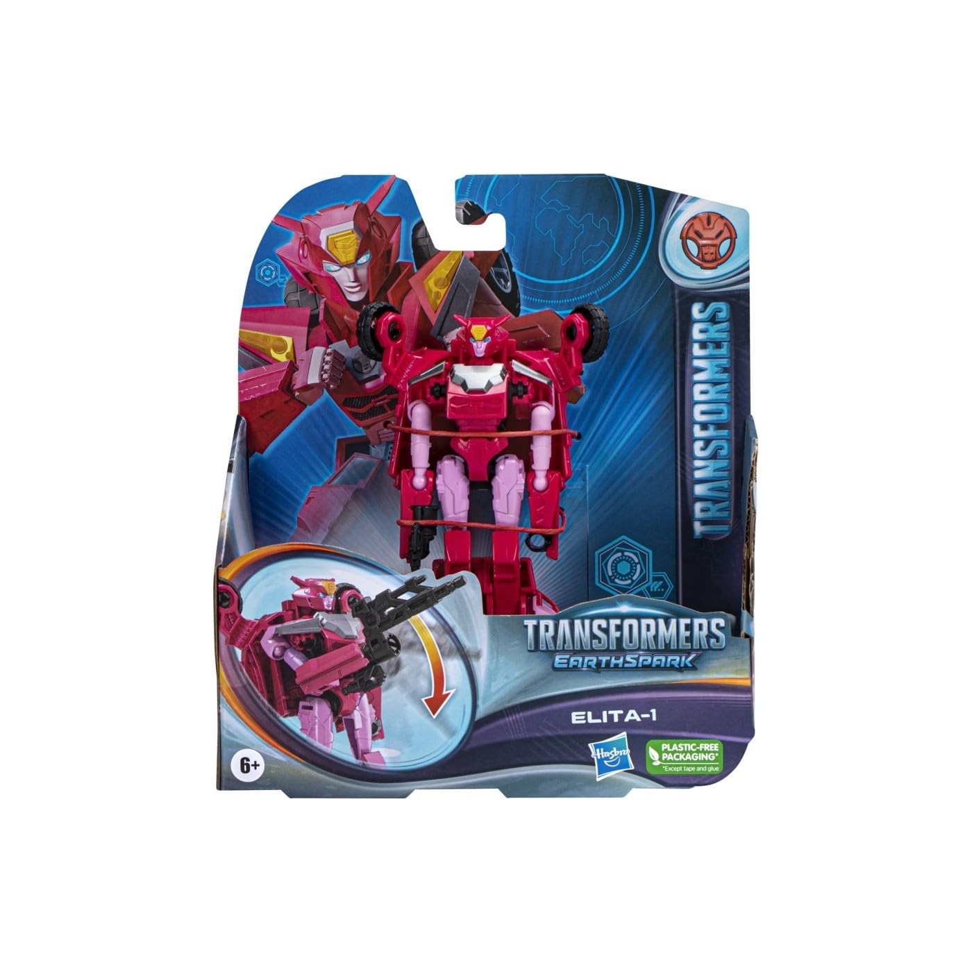 (Damaged Box) Transformers EarthSpark Elita-1 Action Figure 5inch | Hasbro Converting Robot Toy for Kids 6+