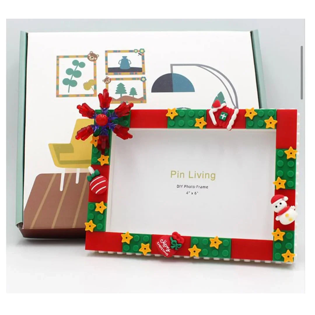 Building Blocks Photo Frame (4" x 6") with Figures and Blocks – Perfect for Gifting and Display! - Jaiman Toys
