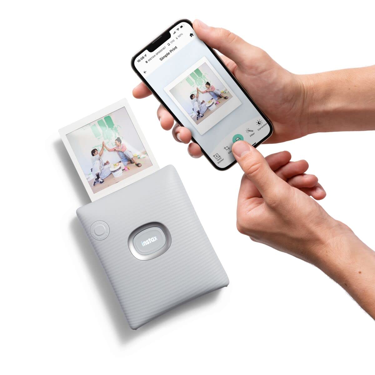 Fujifilm Instax Square Link Smartphone Instant Photo Printer+ 10 Films –Starter Kit, - 2 Color Options