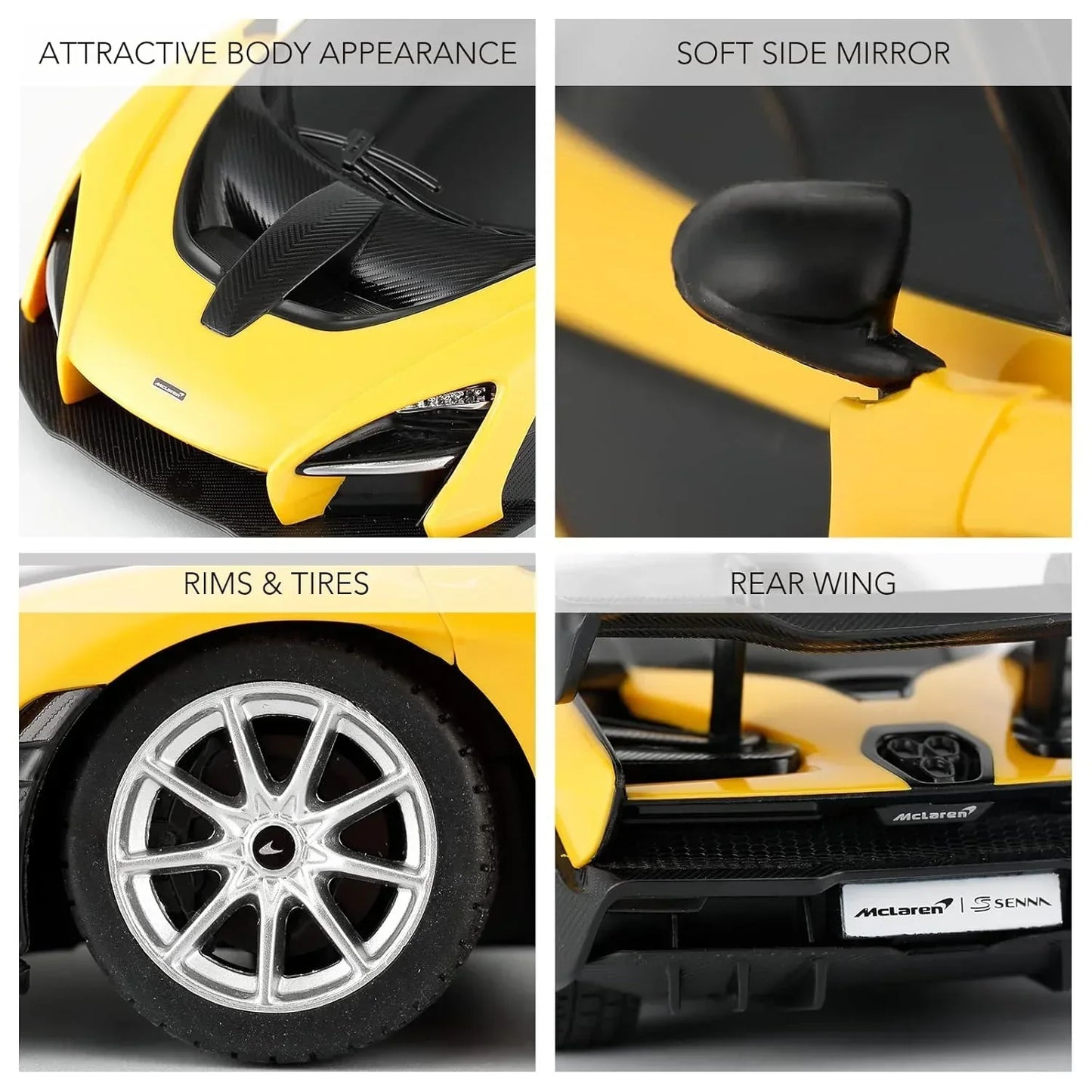 RASTAR 1:14 Scale McLaren Senna Remote Control Car โ High-Performance McLaren RC Race Car with Functional Butterfly Doors, LED Lights & 2.4GHz Control