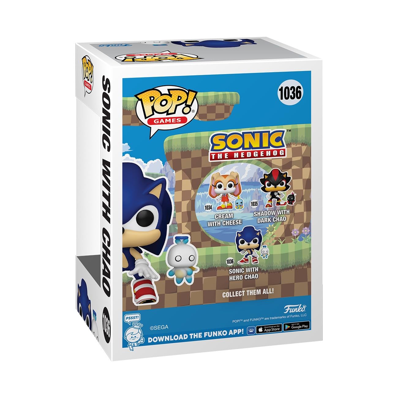 Funko Pop! Games Sonic The Hedgehog Sonic with Chao #1036 Vinyl Figure Collectible Toy Box Pack