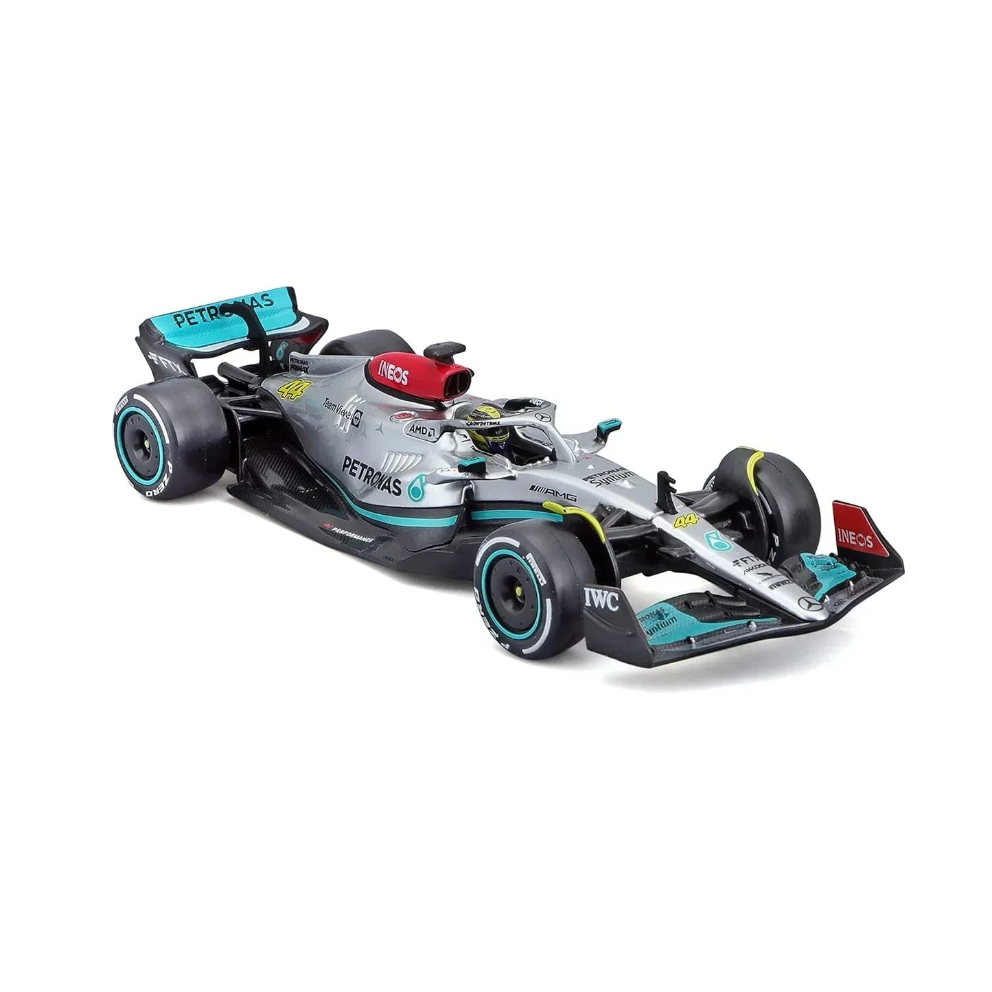 Bburago 1:43 Mercedes W13 #63 George Russell 2022 – Diecast F1 Model (Silver) - Jaiman Toys