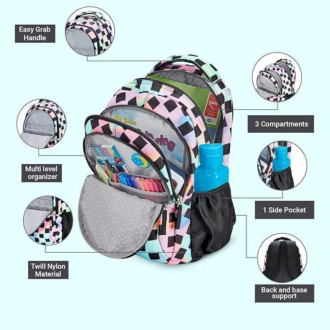 Genie Iridescence 17-Inch Casual Backpack – 27L | Stylish, Lightweight & Spacious - Jaiman Toys