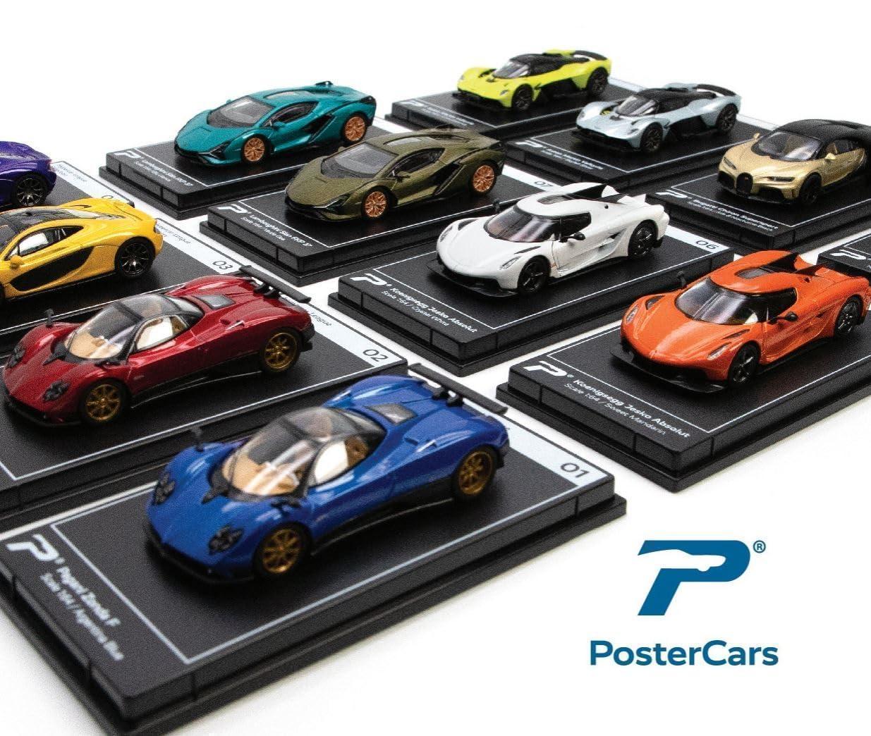 PosterCars 1:64 Aston Martin Valkyrie – Skyfall Silver 11 - Acrylic Box | Hypercar League Collection Diecast Model - Jaiman Toys