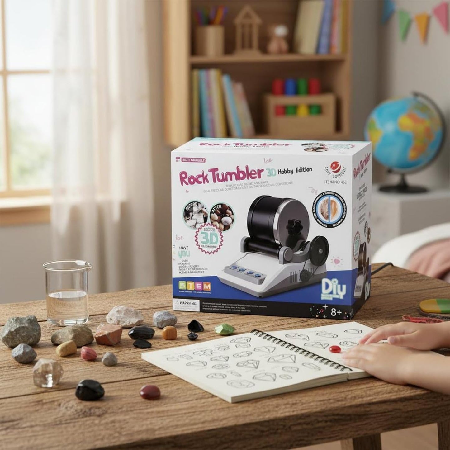 Rock Polishing Machine DIY Electric Stone Polisher Educational Gemstone Kit for Children 8+, Beginners, Home, Classroom, Grinder - EU | Other Lapidary Materials Rocks Fossils & Minerals | DIY KIT