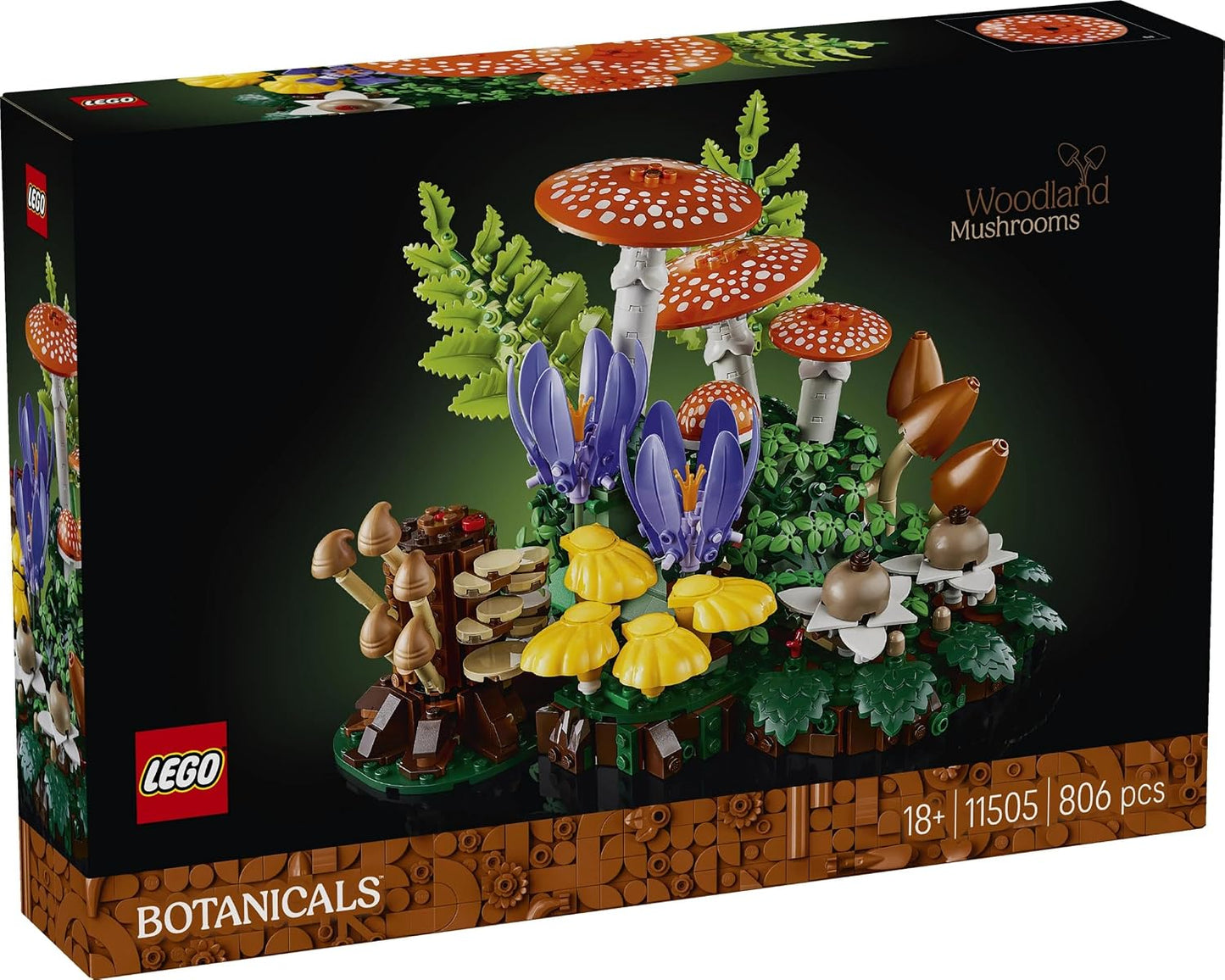 Lego 11505 Botanical Forest Mushroom Decorative Plants, Faux Green, Interior Decor, Fashionable Toy, Birthday, Present, Blocks, For Men and Women