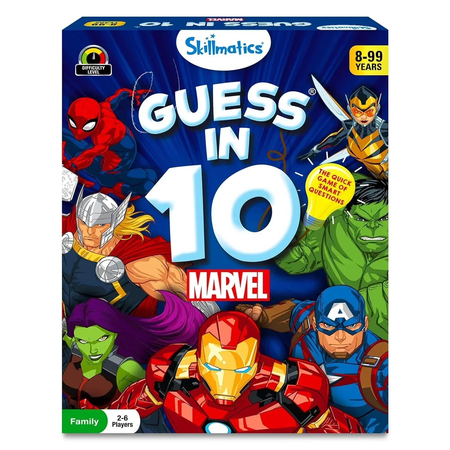 Skillmatics Card Game - Guess in 10 Marvel, Perfect for Boys, Girls, Kids, Teens, Adults Who Love Board Games, Toys, Avengers, Spiderman, Iron Man, Gifts for Ages 8, 9, 10 and Up - Jaiman Toys