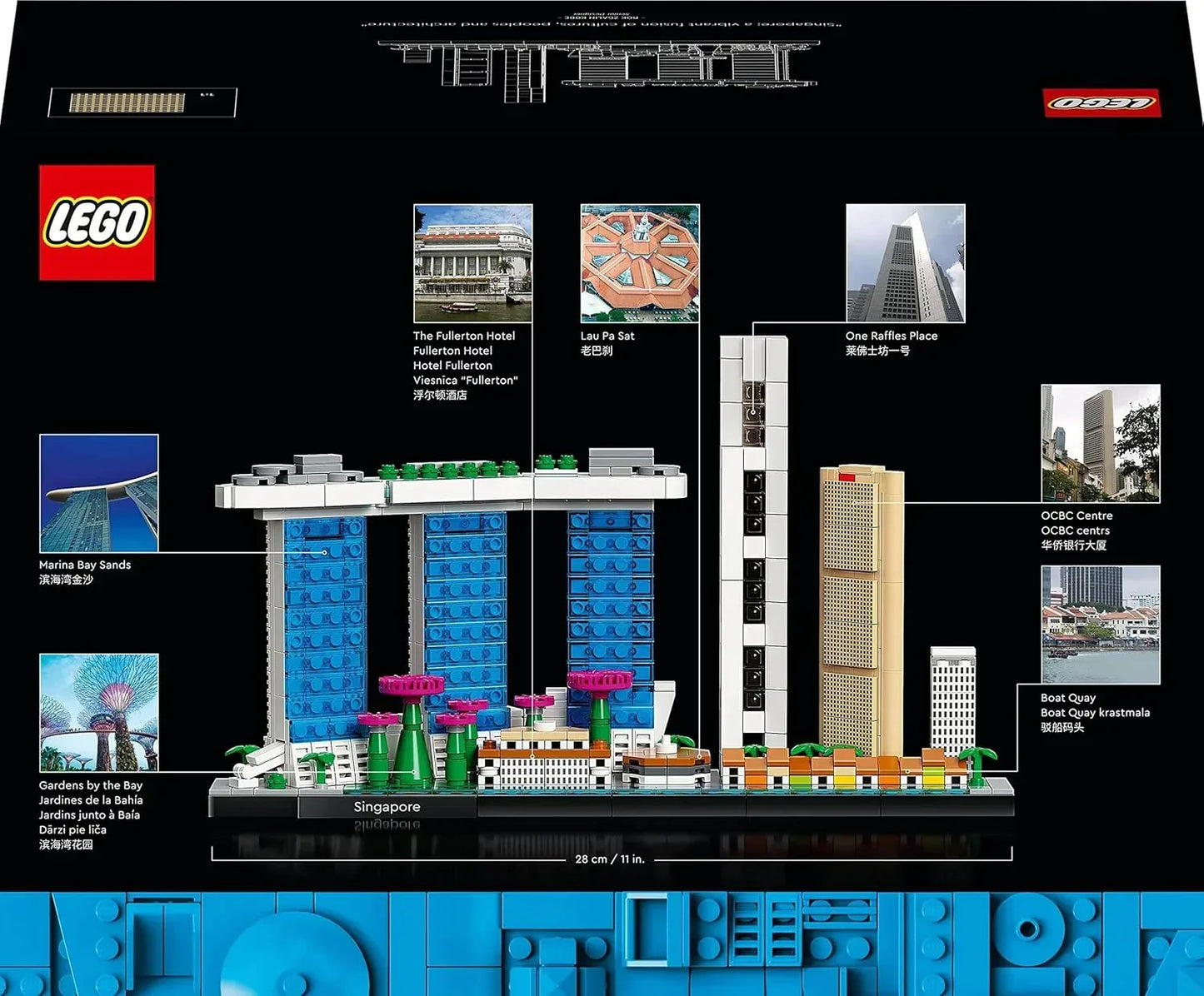 LEGO Architecture 21057 Skyline Collection: Singapore Building Kit; Collectible Display Model for Adults (827 Pieces)