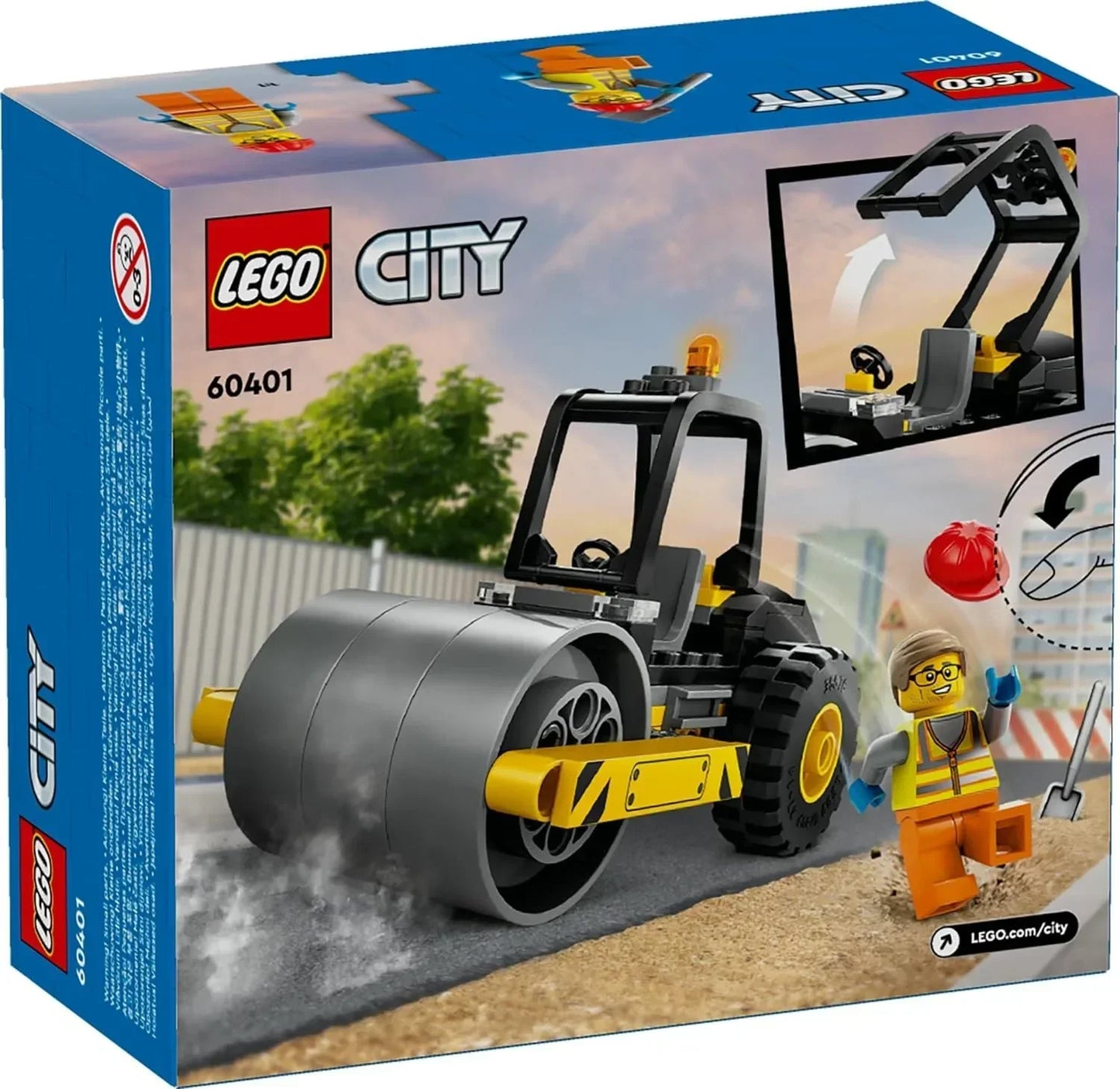 LEGO City 60401 Steamroller toy construction set box with minifigure and vehicle