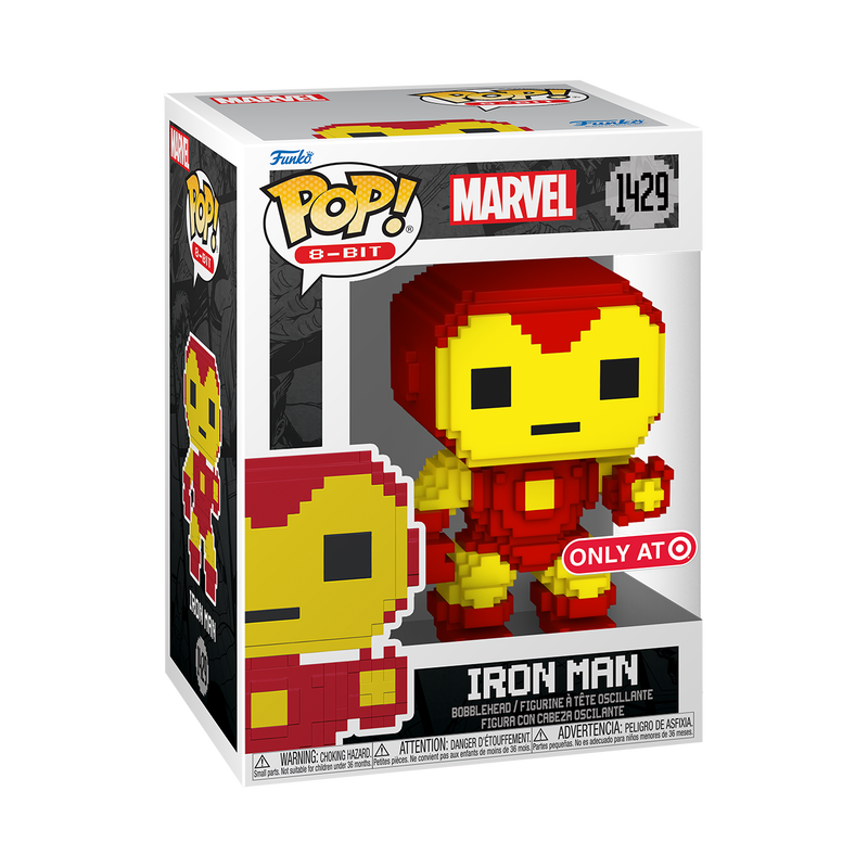 Funko Pop 8-Bit Marvel Iron Man #1429 Vinyl Bobblehead Figure – Retro Pixel Style Marvel Superhero Collectible with Window Display Box