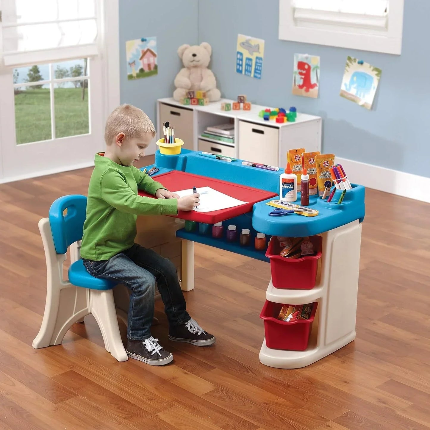 Step2 Plastic Studio Art Desk – Kids’ Art & Craft Workstation - Jaiman Toys