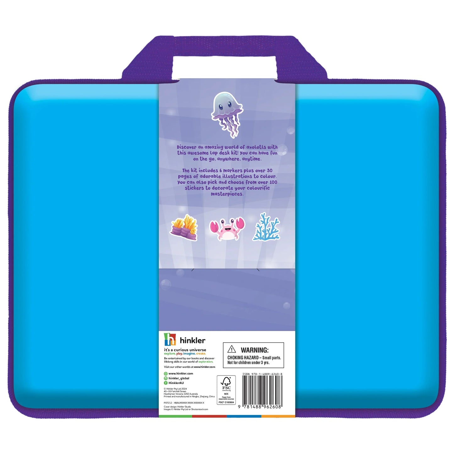 Kaleidoscope Colouring: Amazing Axolotls Colouring Set with Lap-Desk - Jaiman Toys