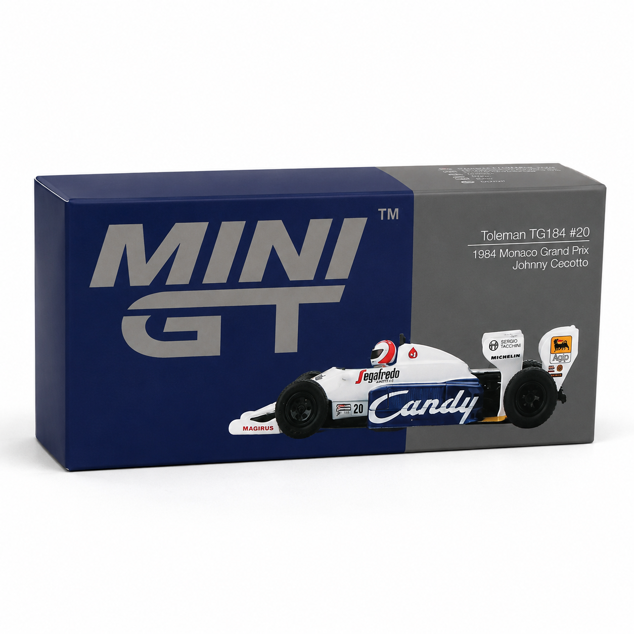 Mini GT 1:64 Toleman TG184 #20 1984 Monaco Grand Prix Johnny Cecotto Diecast Model Car