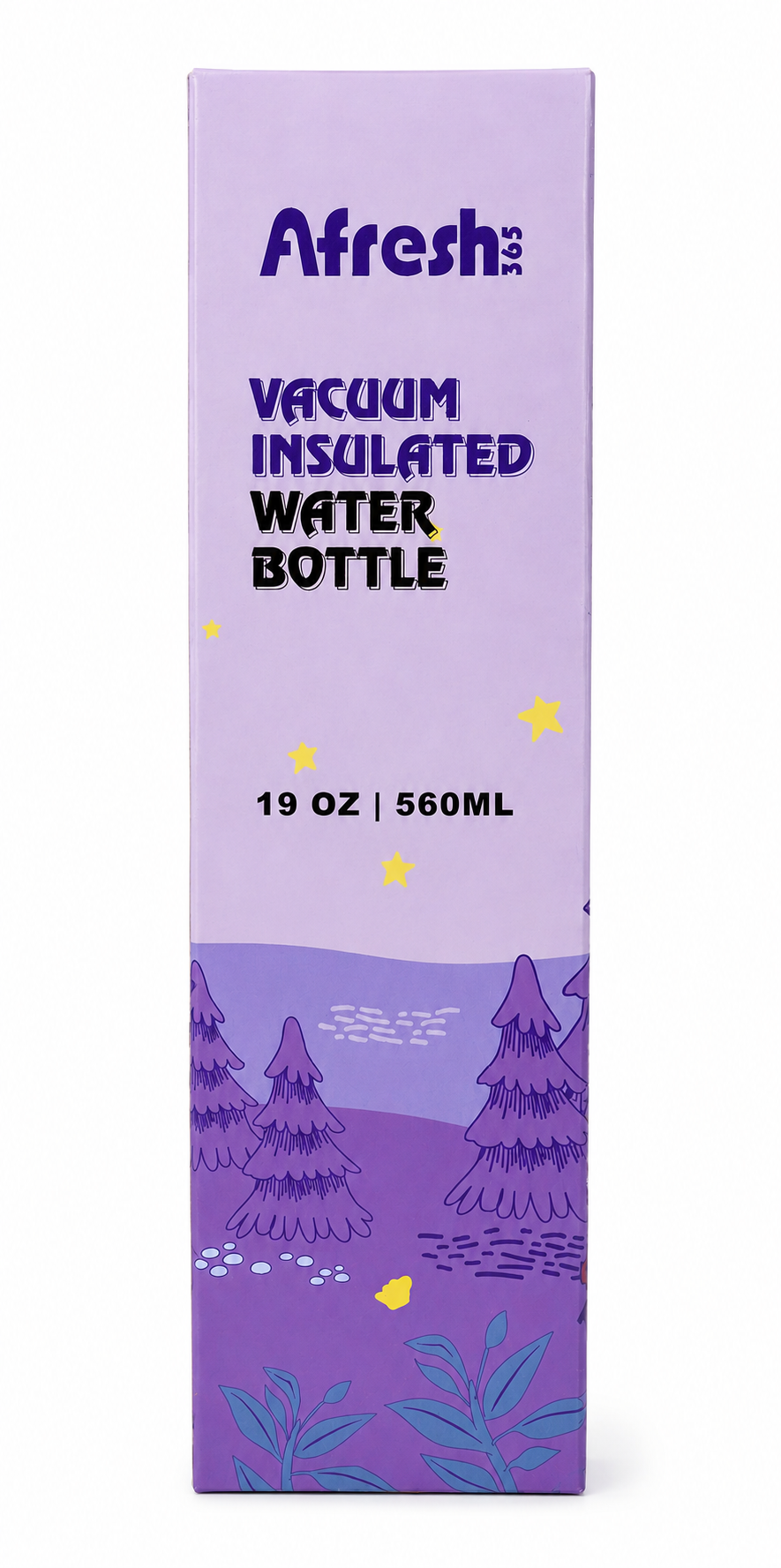 AFRESH 365 Giraffe Collection Stainless Steel Vacuum Insulated Water Bottle 560ml (19oz) | Kids Leakproof Straw Bottle with Flip-Top Lid & Carry Strap