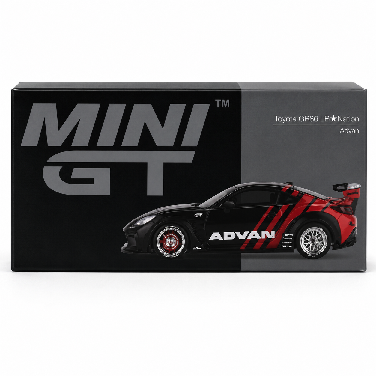 Mini GT 1:64 Toyota GR86 LB★Nation Advan Diecast Model Car