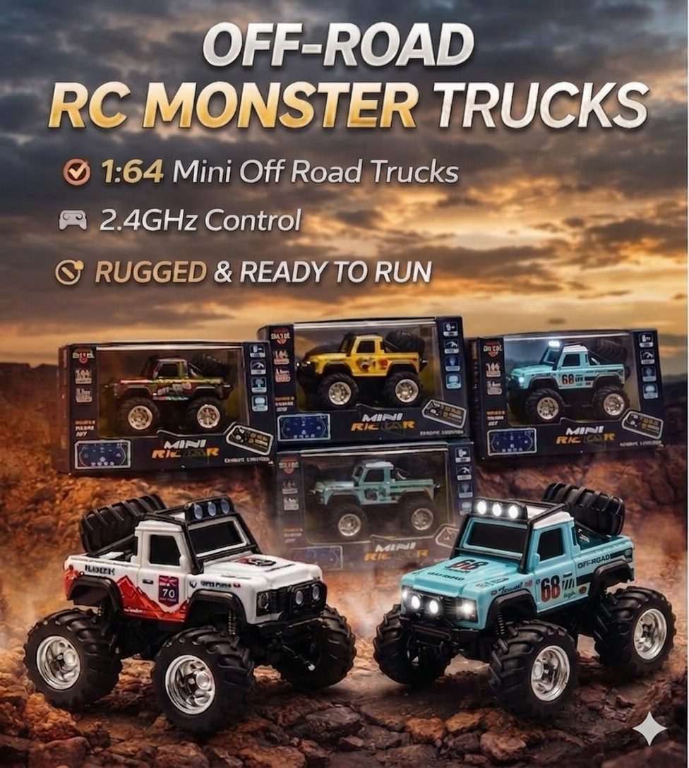 Trasped HG4-477 1:64 Mini RC Off-Road Climbing Truck β 2.4GHz Remote & App Control, LED Lights, Alloy Style Rock Crawler for Kids & Collectors