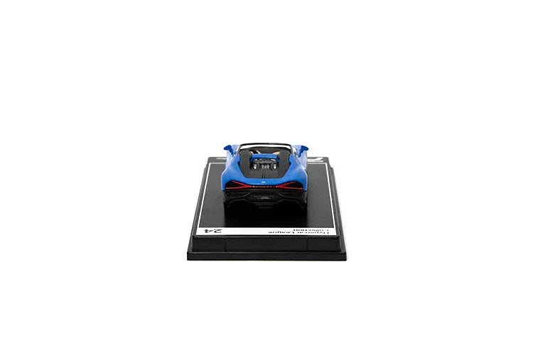 PosterCars 1:64 Bugatti Mistral – Blue – Acrylic Box | Hypercar League Collection #24 - Jaiman Toys