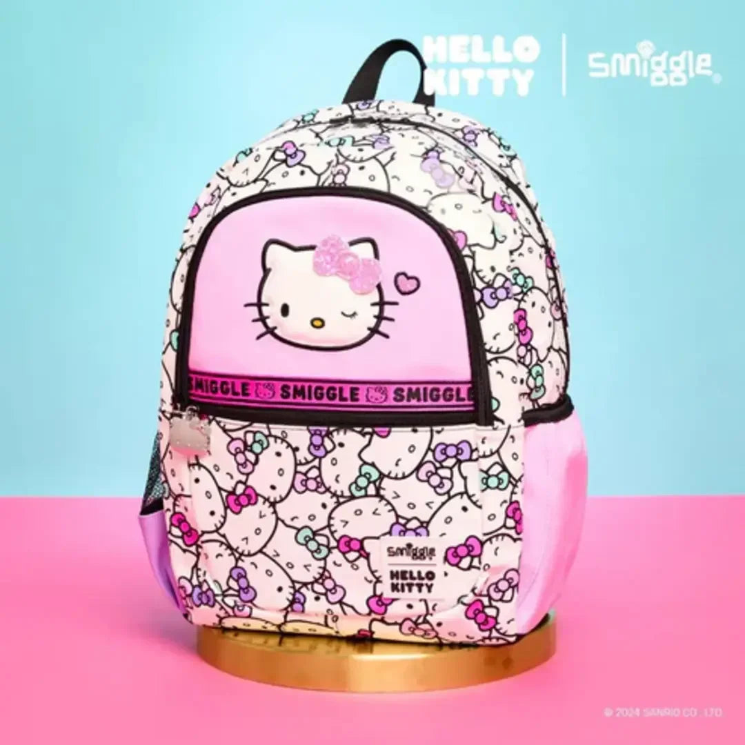 Smiggle 15-Inch Premium Hello Kitty Backpack โ School Bag for Girls with Padded Straps