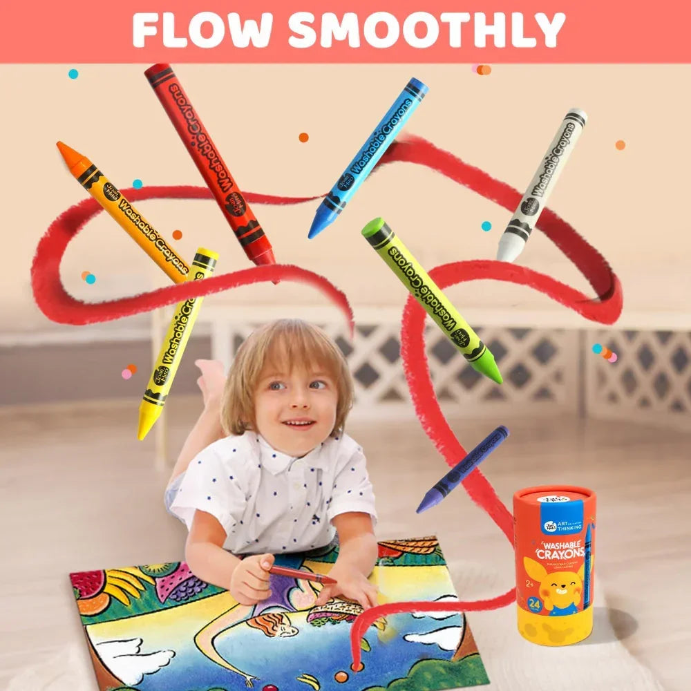 Jar Melo Washable Crayons -24 Colors - Jaiman Toys
