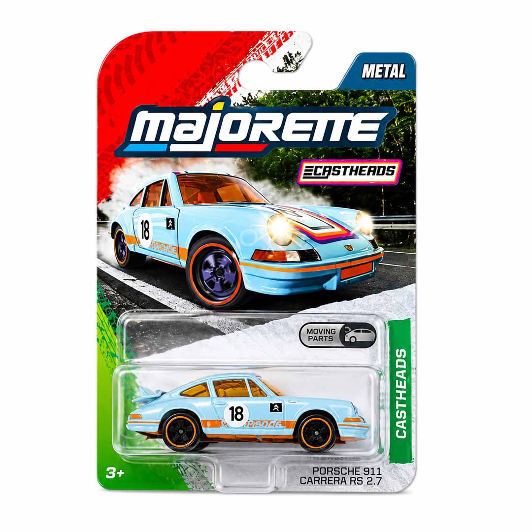 Majorette Porsche 911 Carrera RS 2.7 Castheads 1:64 Die-Cast Model Car | Moving Parts Collectible
