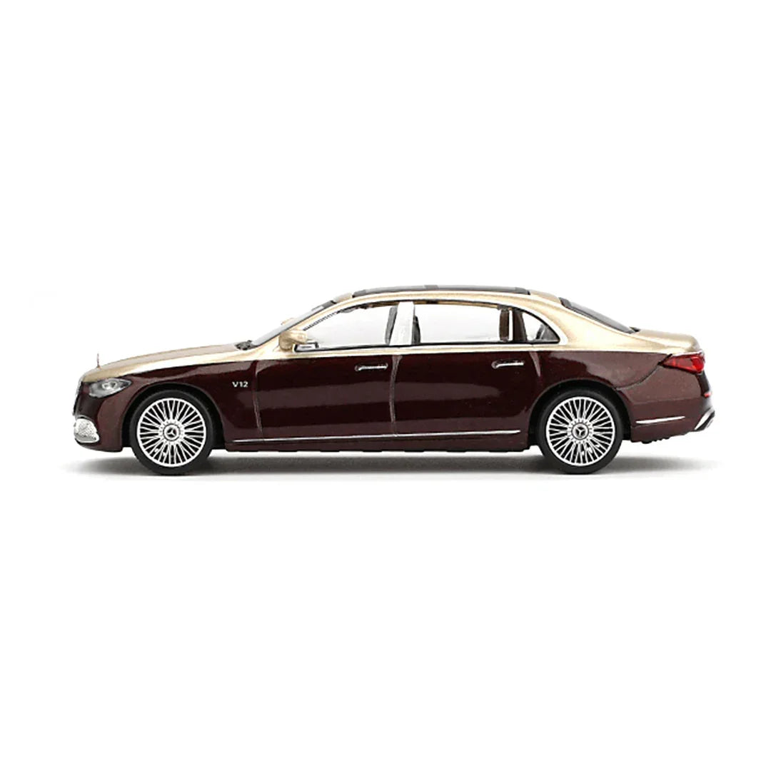 MINI GT 1:64 Mercedes-Maybach S 680 β Gold / Dark Red Metallic - Jaiman Toys