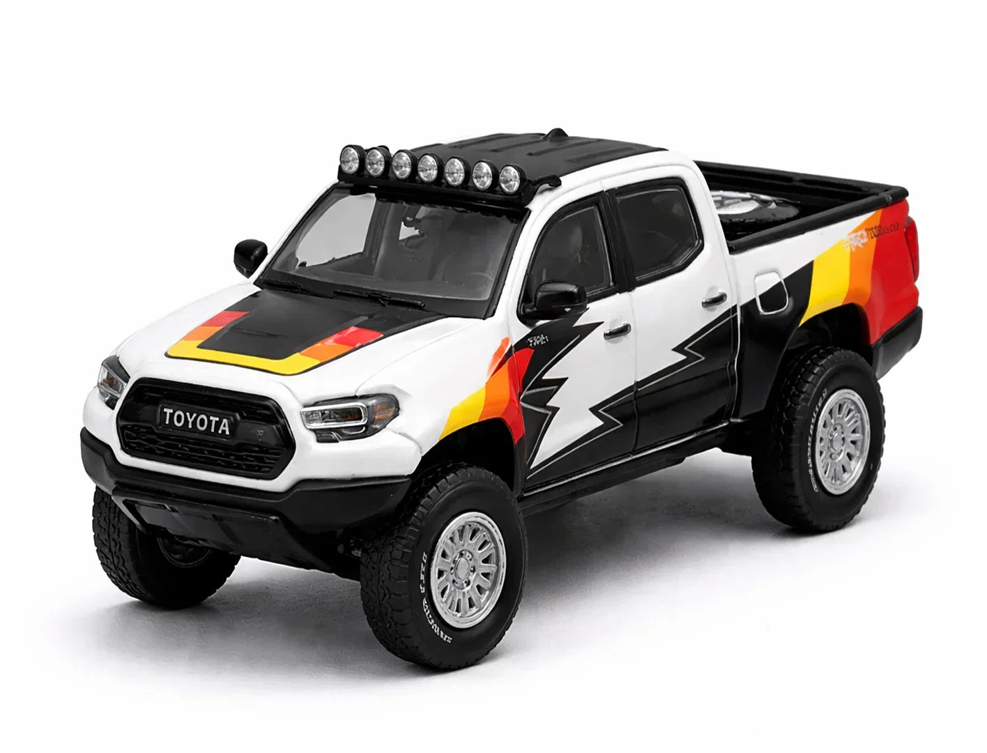 GCD Toyota Tacoma Off-Road Pickup Diecast Model 1:64 Scale – Rally Style Collector Truck with Roof Lights & Display Box