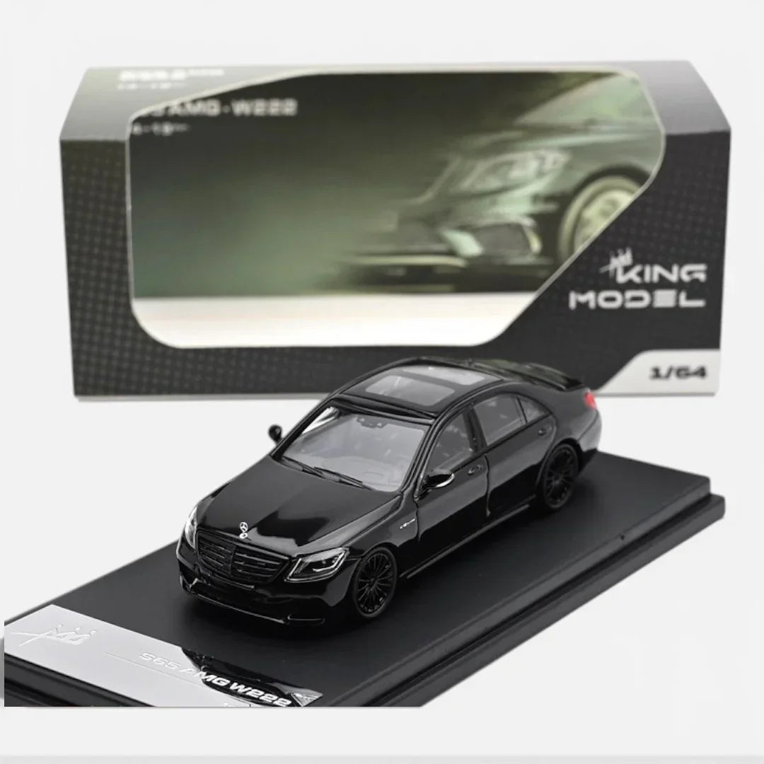 King Model 1:64 Mercedes-Benz S65 AMG Luxury Sedan Diecast Model Car – Metallic Blue