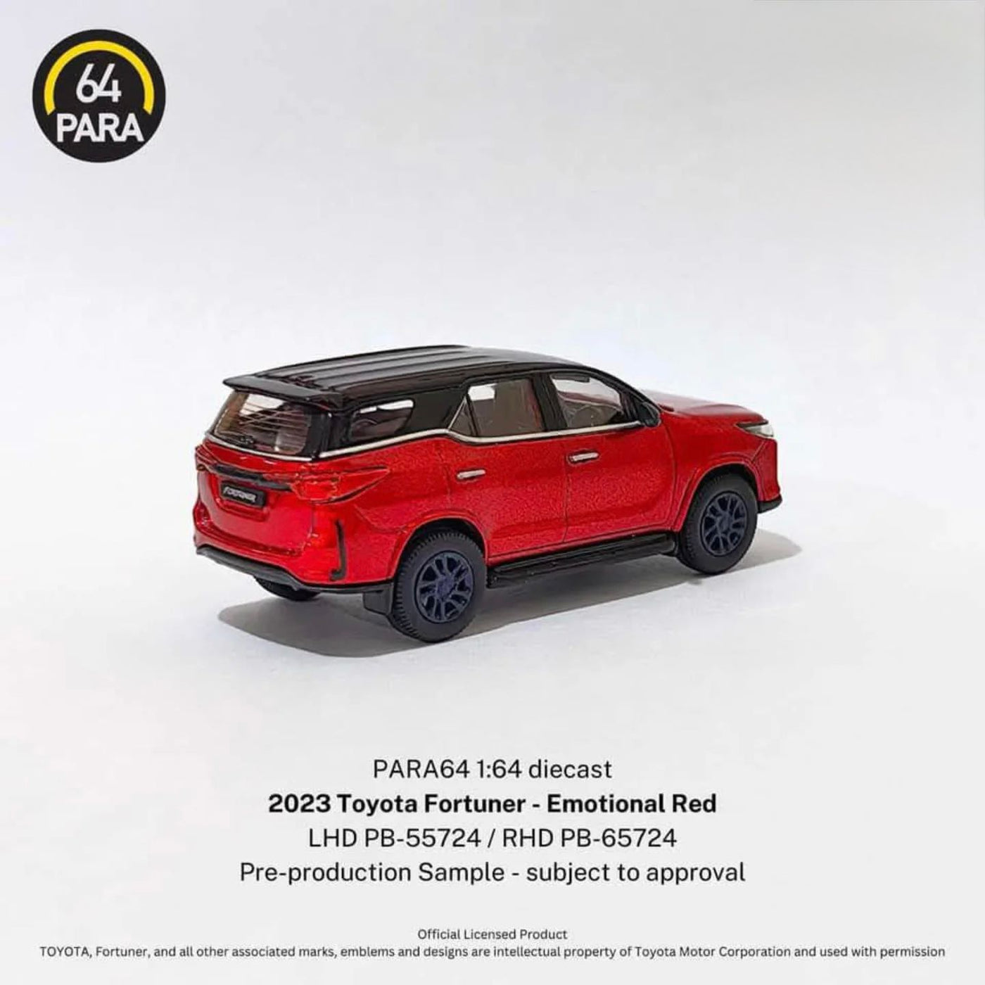 Para64 Toyota Fortuner Attitude Red– 1:64 Scale Diecast Model SUV-Right Hand Drive