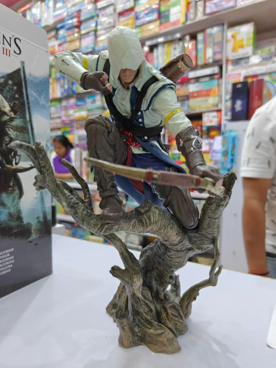 Assassin’s Creed III Connor The Hunter Statue | Premium Video Game Collectible Action Figure | Detailed Display Statue with Tree Base