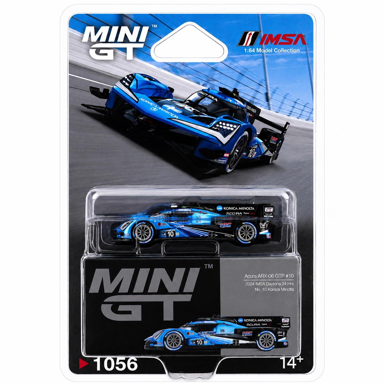 MINI GT 1:64 (Blister Pack) Acura ARX-06 GTP #10 Konica Minolta 2024 IMSA Daytona 24 Hours Die-Cast Model Car