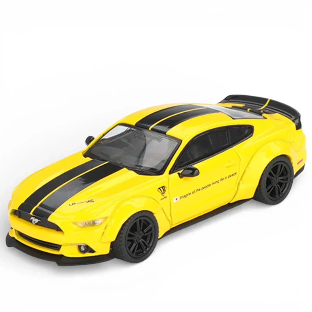 Mini GT 1:64 LB-WORKS Ford Mustang Triple Yellow MGT01077-BL Liberty Walk Widebody Diecast Model Car (Blister Pack)