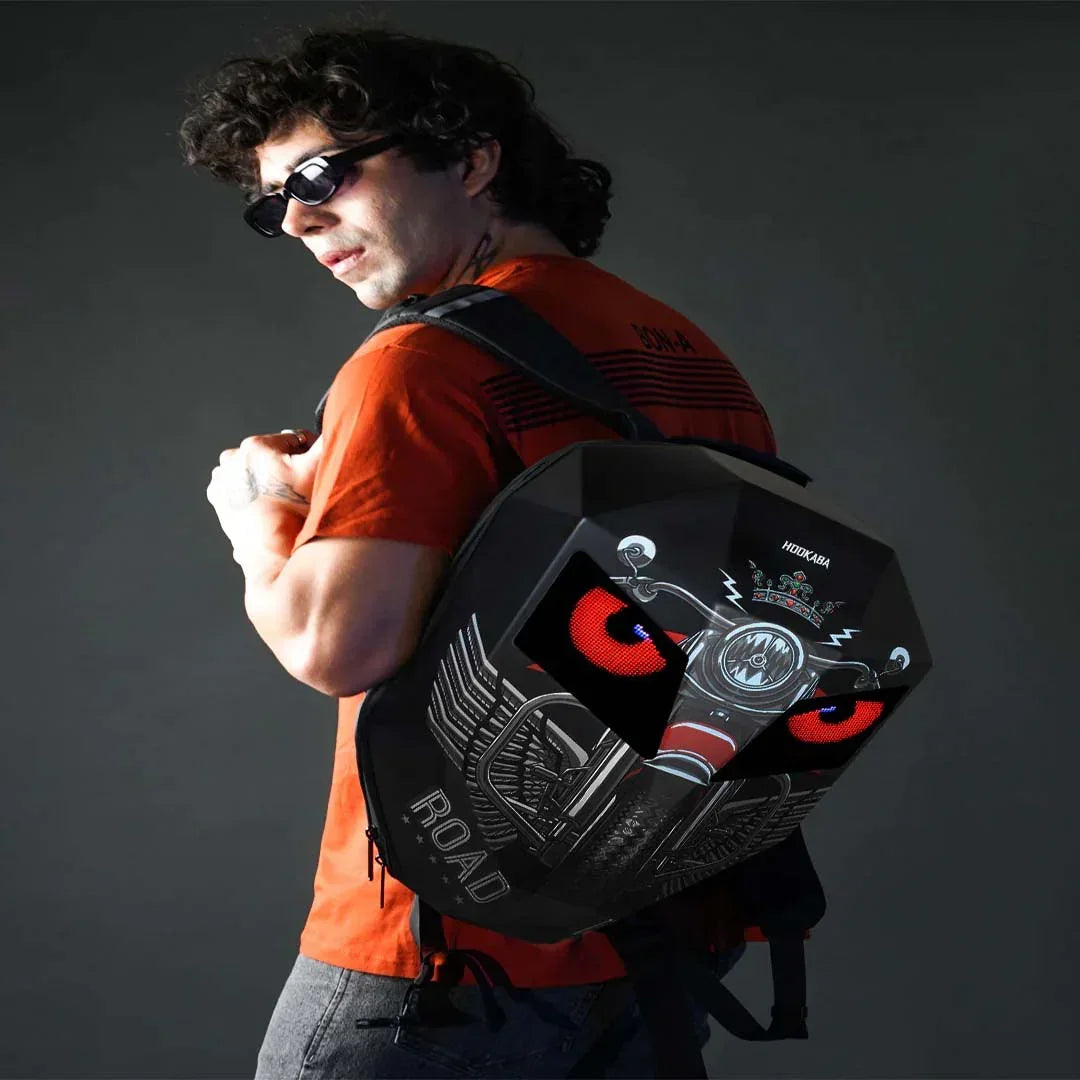 Hookaba Eye Rover Adventure LED Backpack – Hard Shell | Waterproof | 15.6” Laptop | 31L | Black - Jaiman Toys