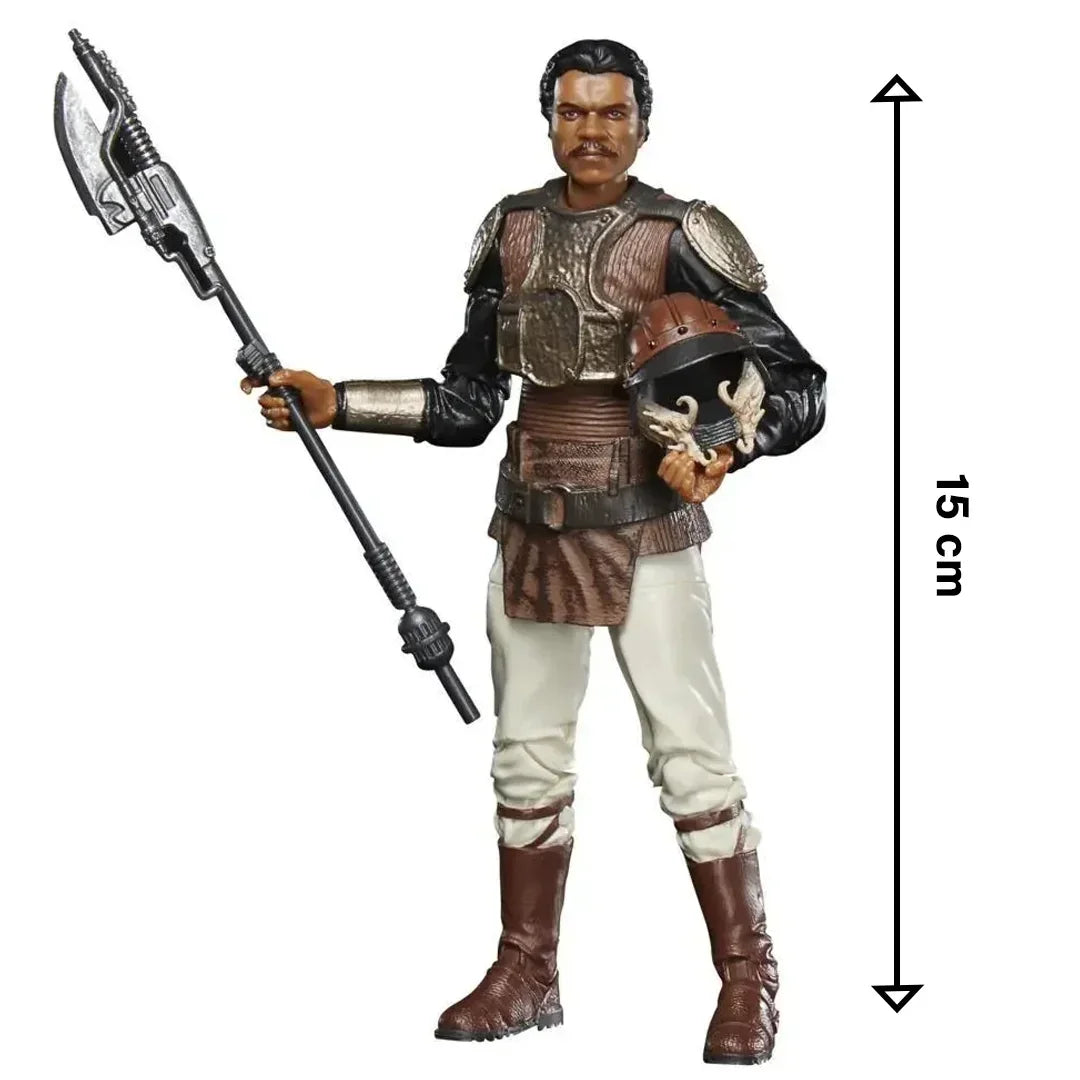 15 cm action figure of a man in detailed armor holding a staff and helmet, collectible toy
