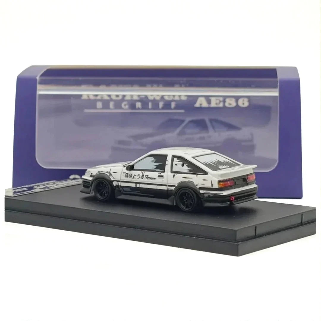 Street Warrior 1:64 AE86 RWB White with Black Accents" Diecast Model Car Limited