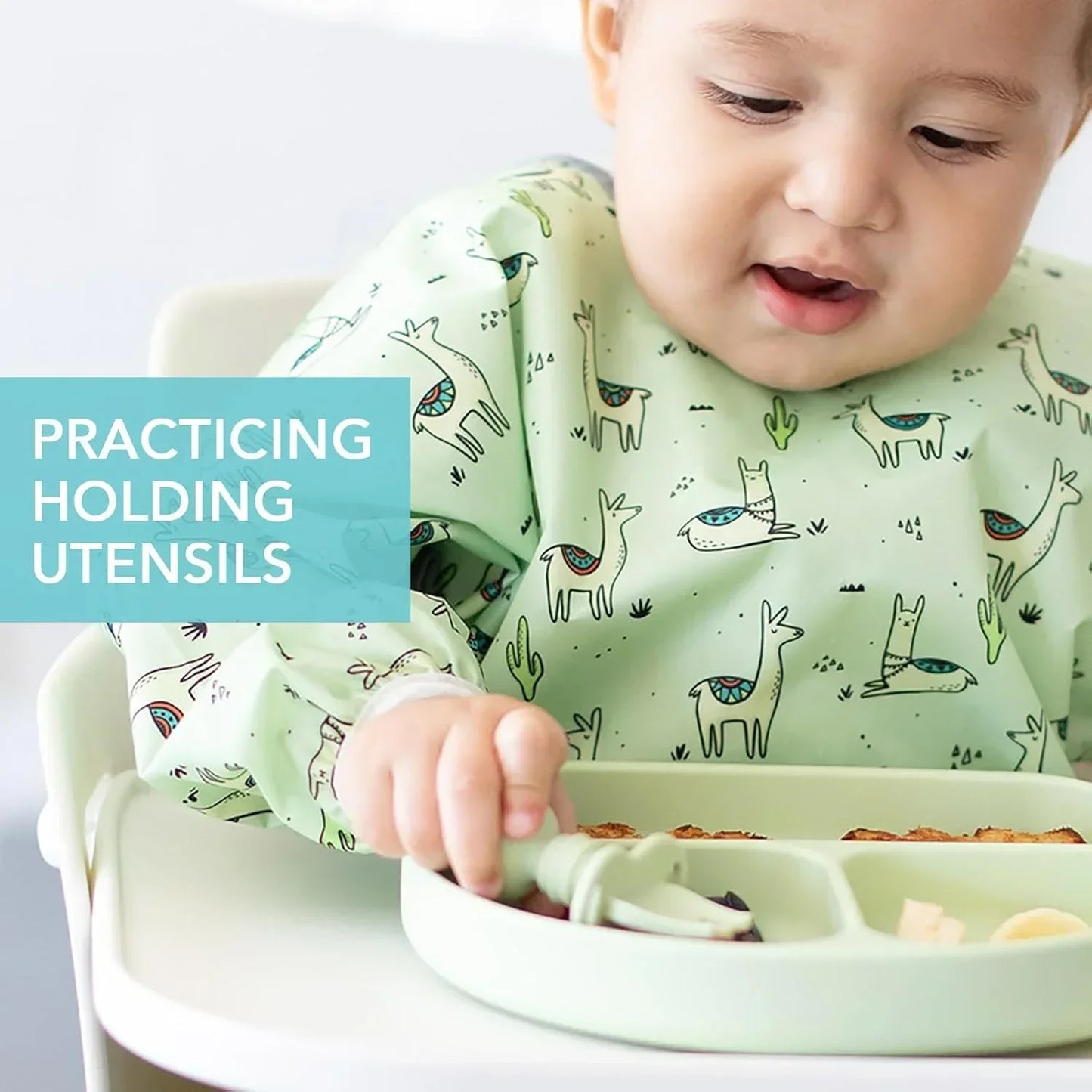 Bumkins Silicone Chewtensils Green for Toddlers - Jaiman Toys